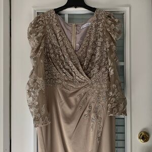 Mac Duggal 20346 Taupe gown size 18